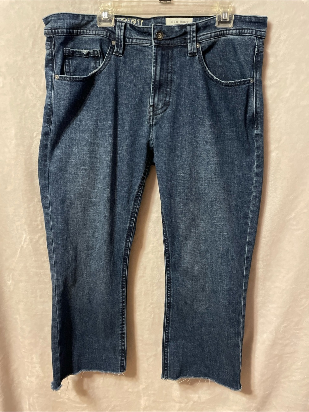 TK Axel Men's Slim Bootcut Jeans in Dark Indigo 36x30